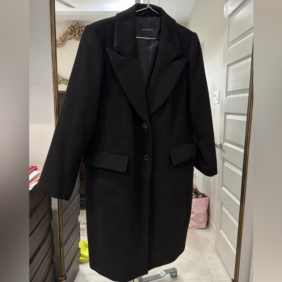 Banana Republic Jackets & Blazers - Banana Republic Black Wool Style Coat Blazer Coat PL MACHINE WASHABLE!!